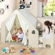 preview thumbnail 2 of 8, Montessori Style Indoor Playhouse with Storage Bin and Floor Mat for Toddlers Aged 2-6 Years Old-Beige