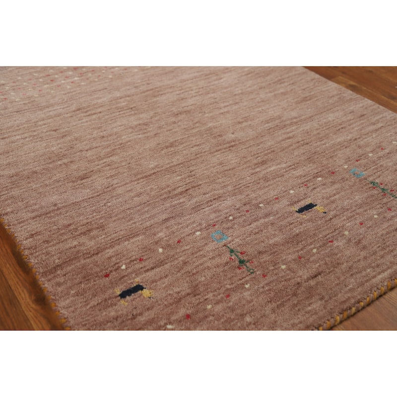 Tribal Gabbeh Indian Runner Rug Handmade Brown Oriental Wool Carpet - 2'8" x 10'0" - 2'8" x 10'0" - Brown