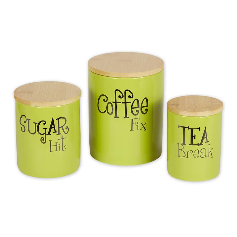 DII Coffee/Sugar/Tea Ceramic Canister (Set of 3) - Avocado