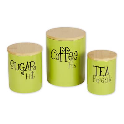 DII Coffee/Sugar/Tea Ceramic Canister (Set of 3)