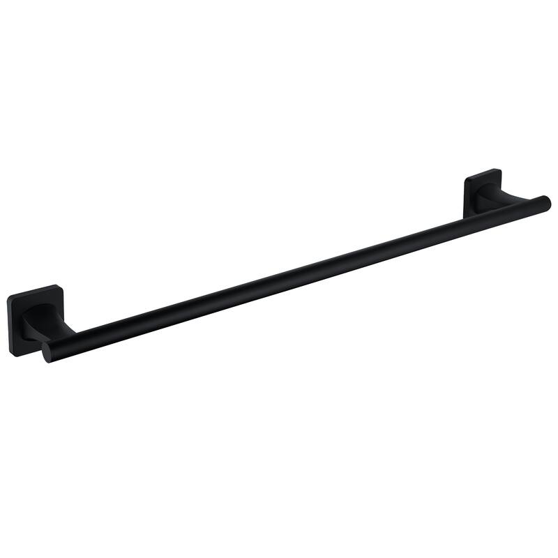 Wall Mounted Towel Bar 304 Stainless Steel Towel Rack - 24 Inch - Matte Black-Square Post