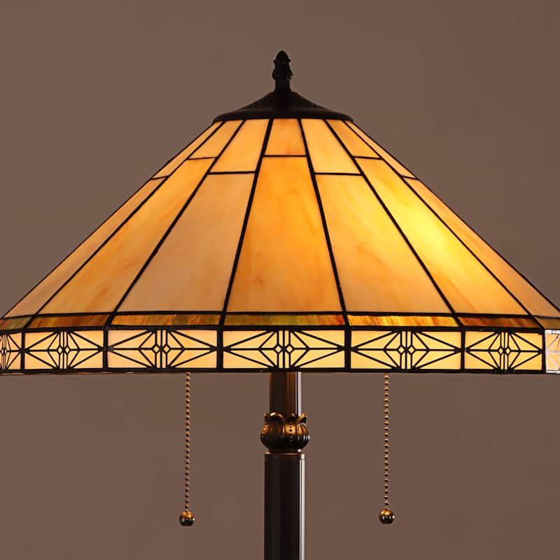 Tiffany-Style Mission Design 2-light Blackish Bronze Floor Lamp