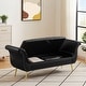 preview thumbnail 38 of 65, Armed Ottoman Bench PU Leather Bench Button Tufted Sofa Stool Bench Footrest Stoolfor Entryway, Living Room and Window
