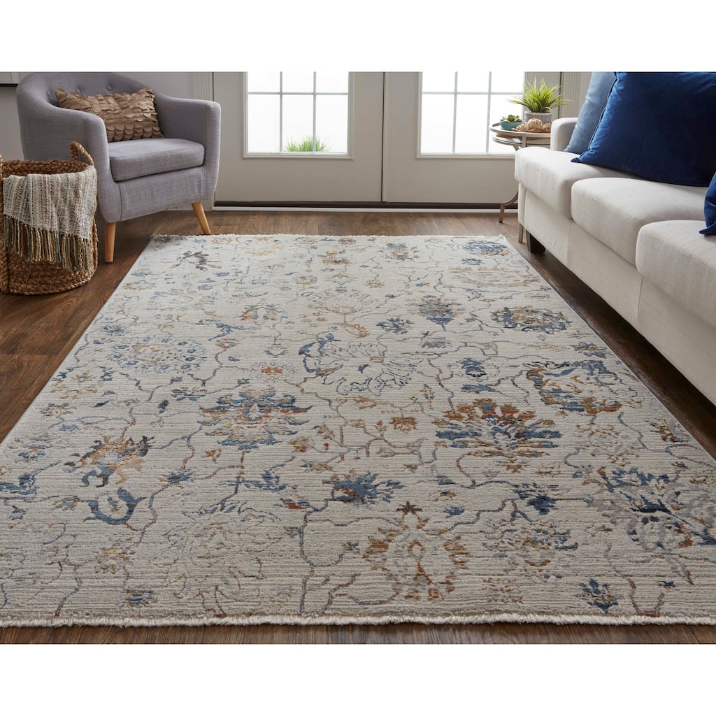 Grand Bazaar Frencess Machine Made Floral & Botanical Transitional Area Rug