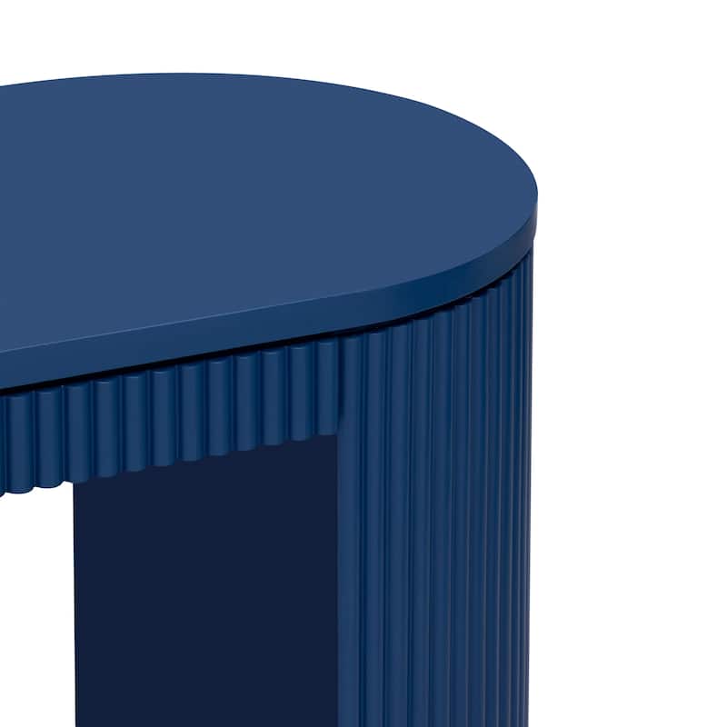Curved Design Console Table with Unique Vertical Stripe Design