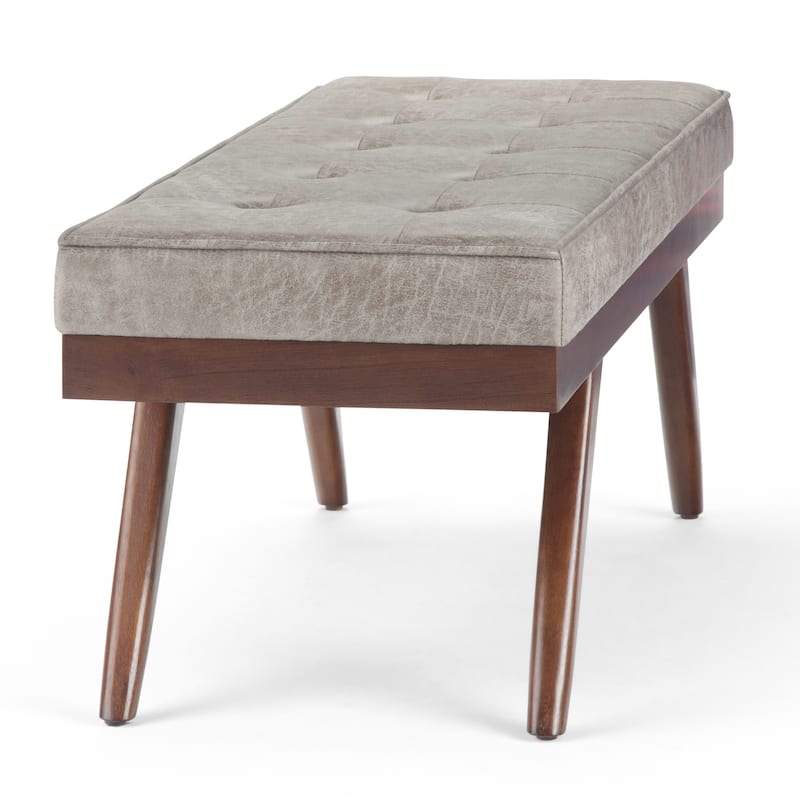WYNDENHALL Keenan 48 inch Wide Mid Century Modern Rectangle Ottoman Bench