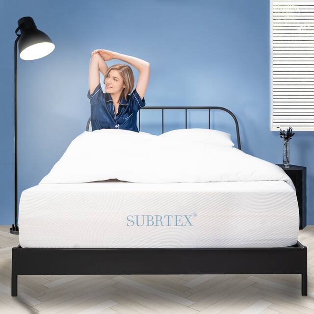 Subrtex 12-inch Gel-Infused Memory Foam Bed Mattress With Cover - Queen