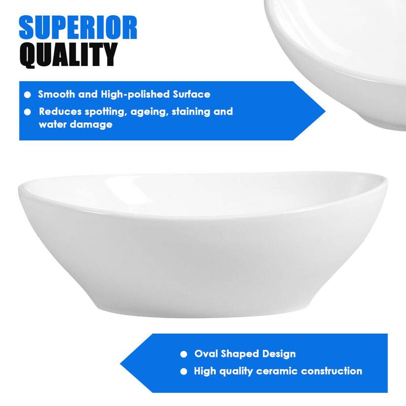 Costway Oval Bathroom Basin Ceramic Vessel Sink Bowl Vanity Porcelain