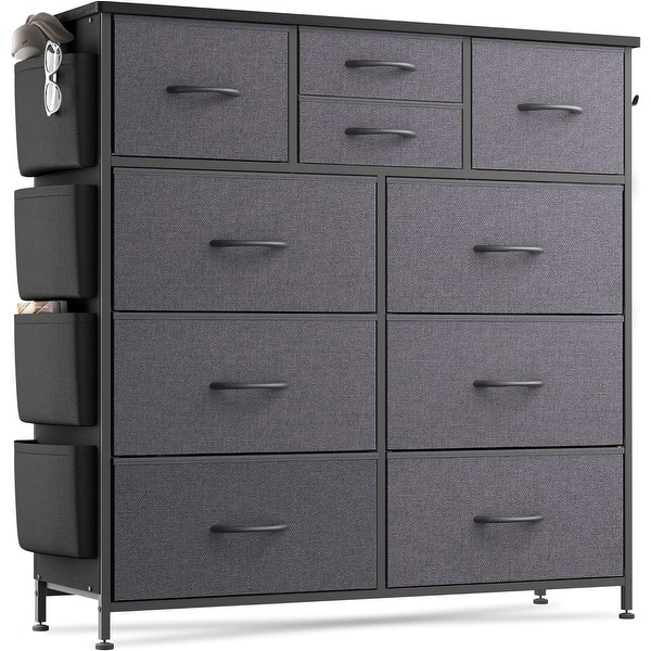 Stackable Storage Organizer - Small 2 - Drawer Cube, Grey Finish by Inspire Q Classic
