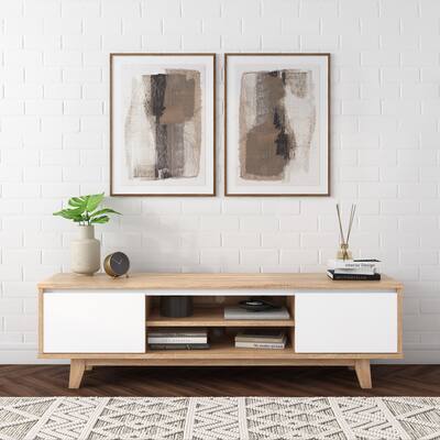 CorLiving Fort Worth Wood Grain Finish TV Stand for TV's up to 68"