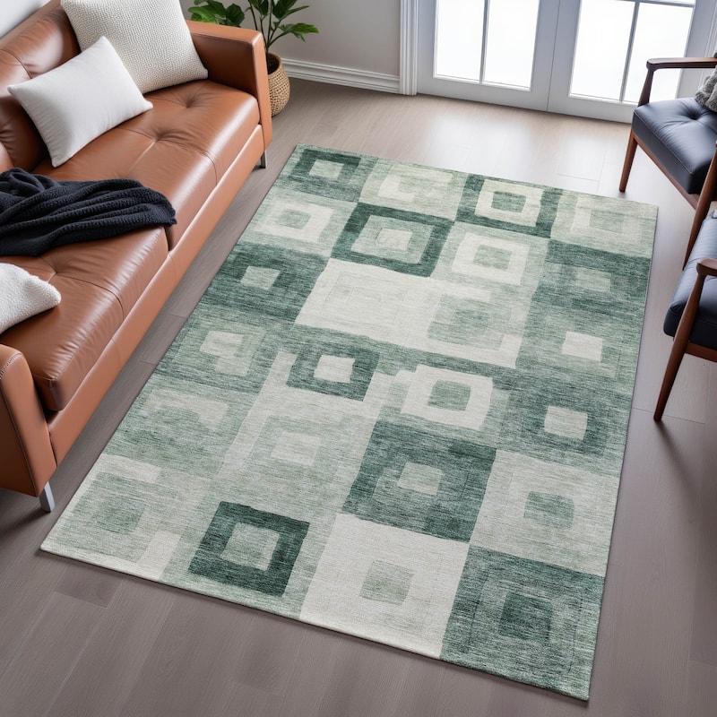 Premium Washable Super Soft Blocky Contemporary Mayfield Rug
