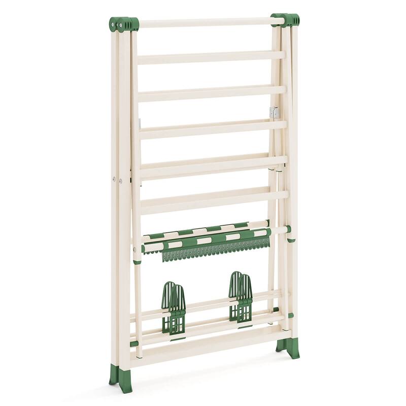 Costway Foldable Metal Laundry Drying Rack with Height Adjustable - See Details