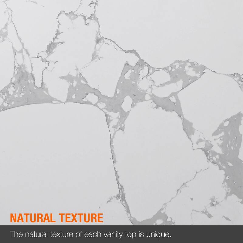 Glacifrost 37 inch Cultured Marble Bathroom Vanity Top with Sink