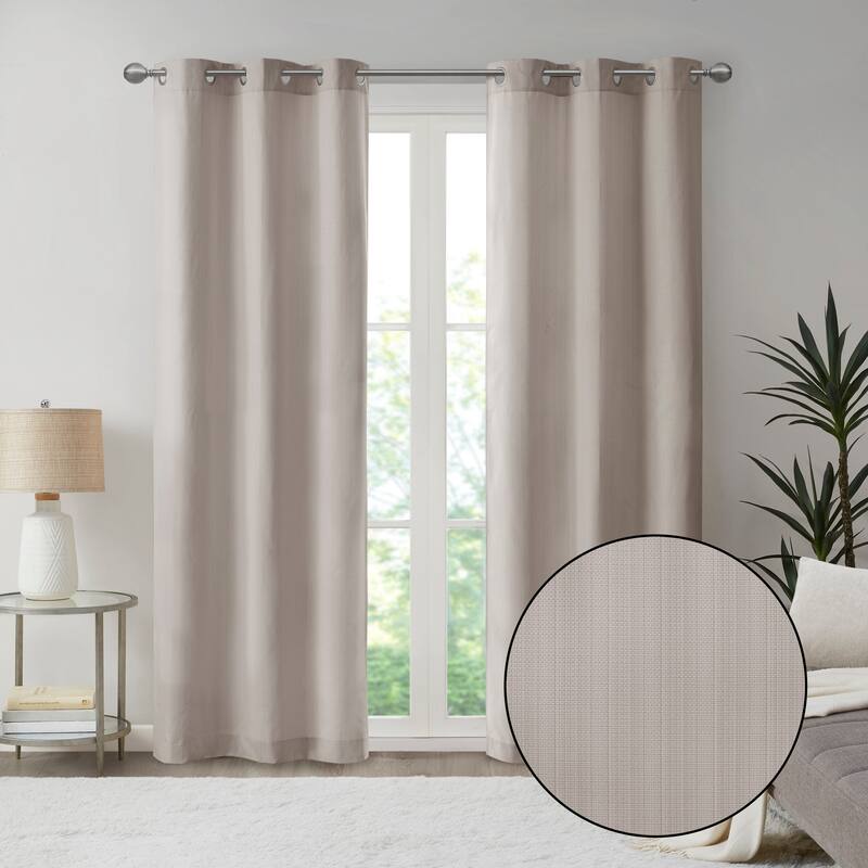 Madison Park Colm Basketweave Room Darkening Curtain Panel Pair