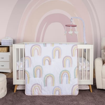 Painted Rainbow 4 Piece Crib Bedding Set