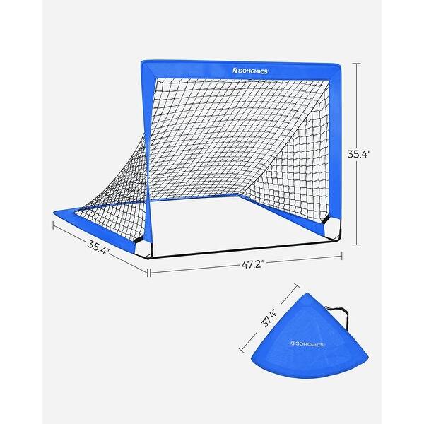 dimension image slide 3 of 4, Set of 2 Folding Children's Soccer Goal Orange - 47.2"L x 35.4"W x 35.4”H