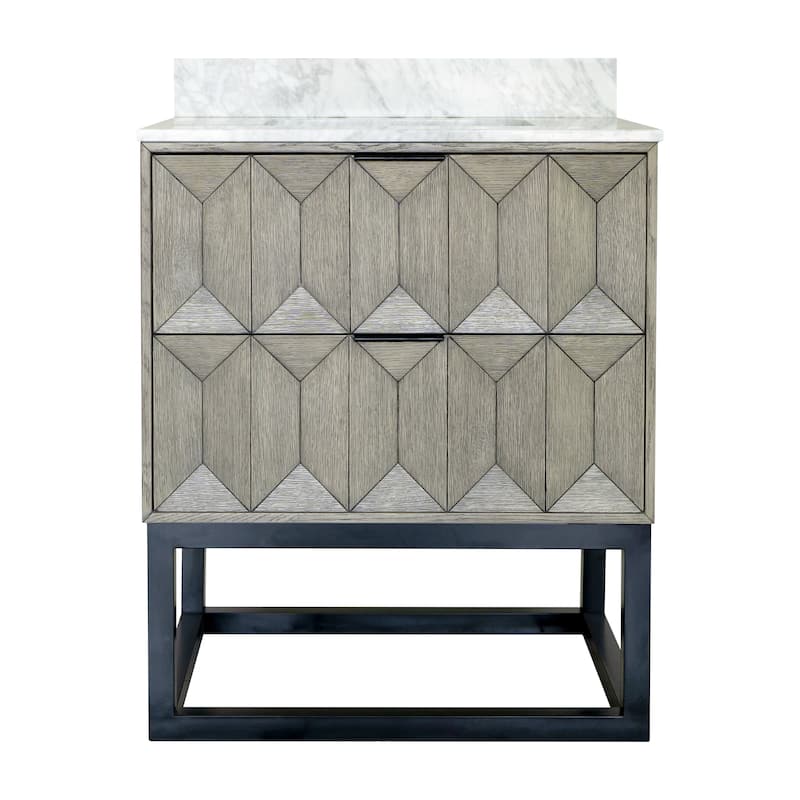 KitchenBathCollection Henley 30" Bathroom Vanity with Carrara Marble Top