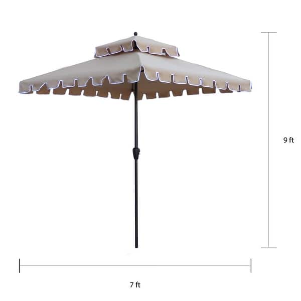 Maypex 7 Feet Square Scallop Patio Umbrella, Base Not Included - Bed Bath & Beyond - 29406842