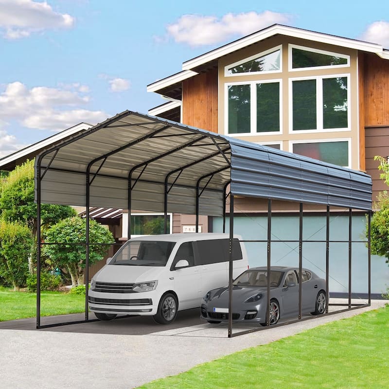 EROMMY Metal Carport, Car Canopy and Shelter, Gray