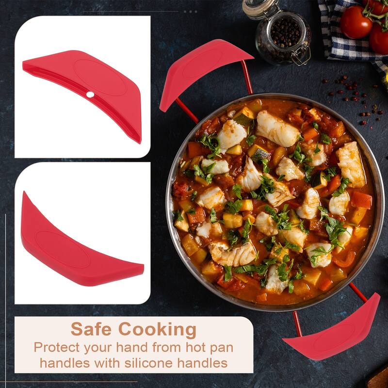 2 Pcs Silicone Assist Hot Pan Handle Holder, Non-Slip