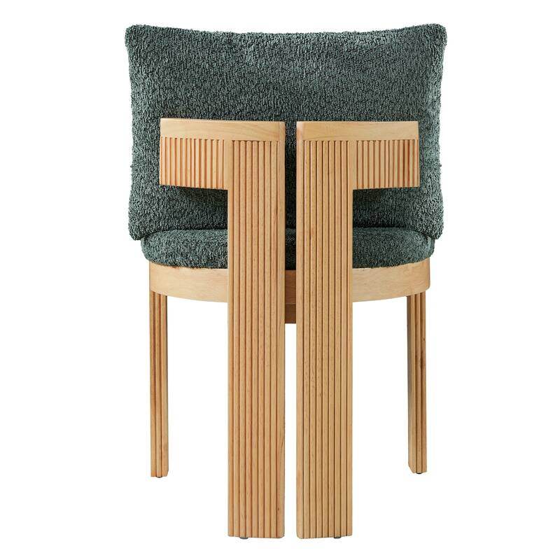 Christopher Knight Home - Modern 20.67" Boucle Upholstered Dining Chairs Set, Ergonomic Contoured Seat & Solid Wood Legs