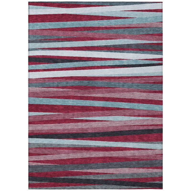 HomeRoots Striped Transitional Rectangle Outdoor Rug
