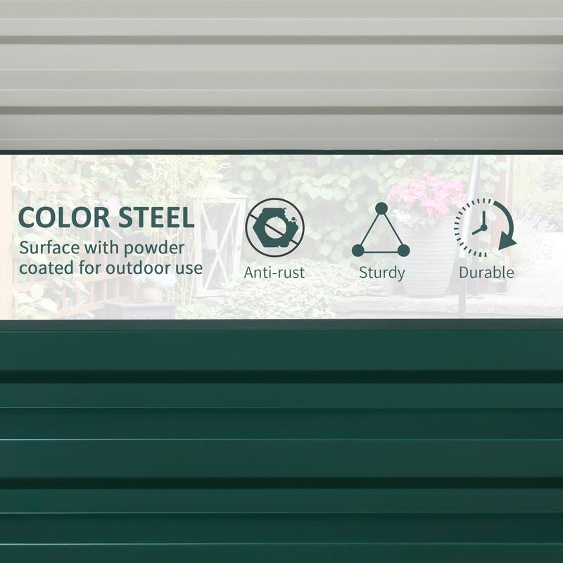 Outsunny 2' x 2' x 1' 2-Piece Raised Garden Bed Box with Steel Frame for Vegetables, Flowers, & Herbs, Green