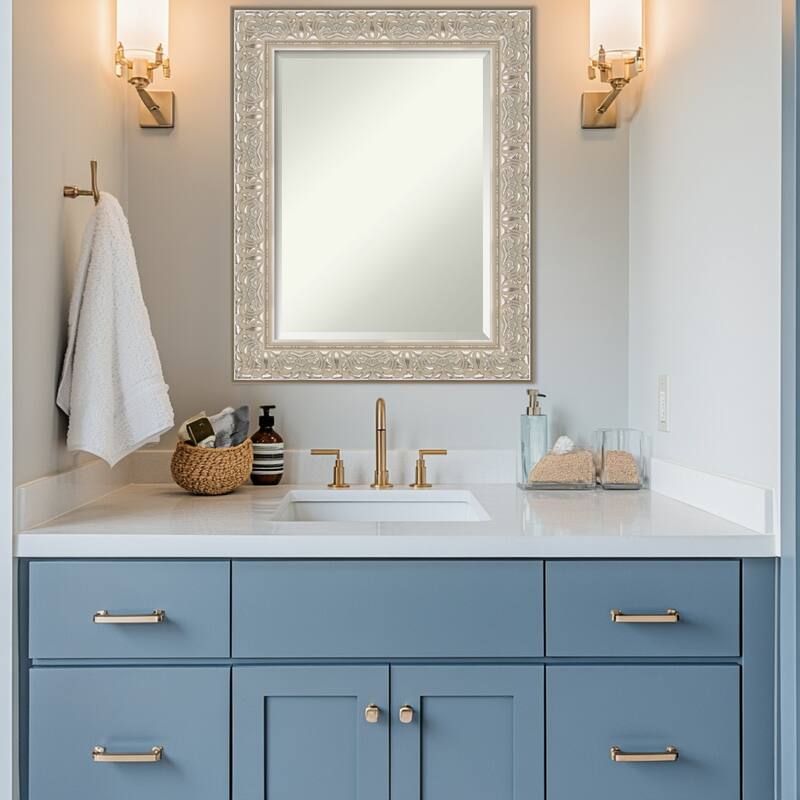 Luxe Beveled Framed Bathroom Vanity Wall Mirror