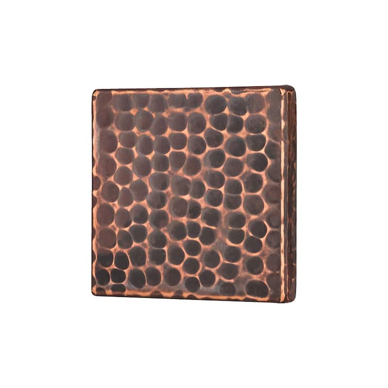 3" x 3" Hammered Copper Tile - Quantity 4 (T3DBH_PKG4)