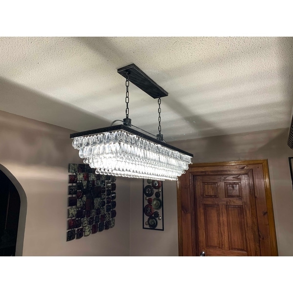 The Weston 40 Inch Rectangular Gl Drop Chandelier On The Weston 40 Inch Rectangular Gl Drop Chandelier On Free Shipping Today 21659699