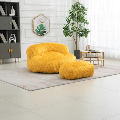 Bean Bag Chair,Floor Sofa with Handle,Accent Sofa Chair with Ottoman for Gaming Reading Relaxing