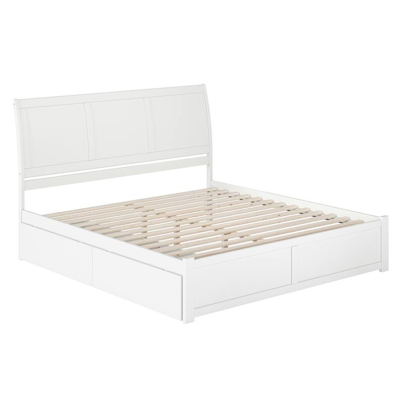Portland Platform Bed with Footboard and Storage Drawers