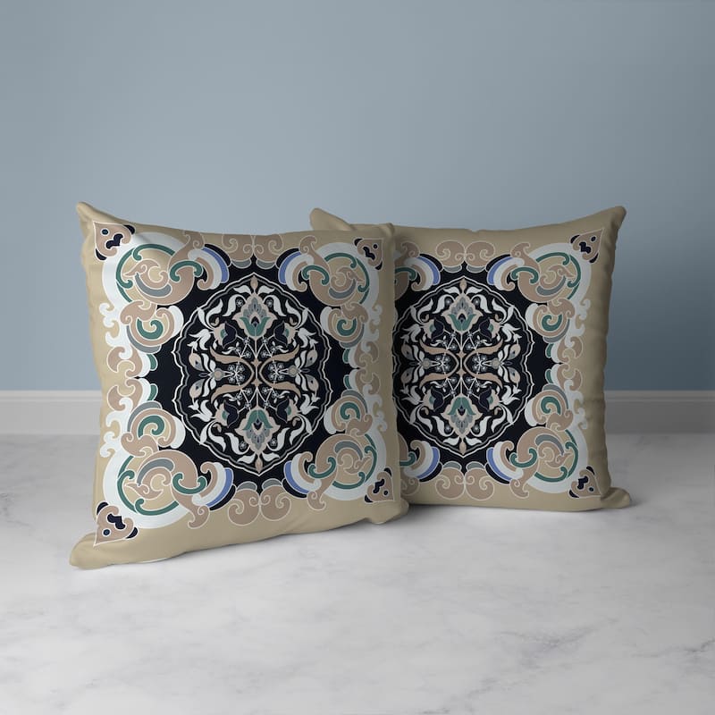 Soft Square Escape Faux Suede Reversible Throw Pillow Beige and Black