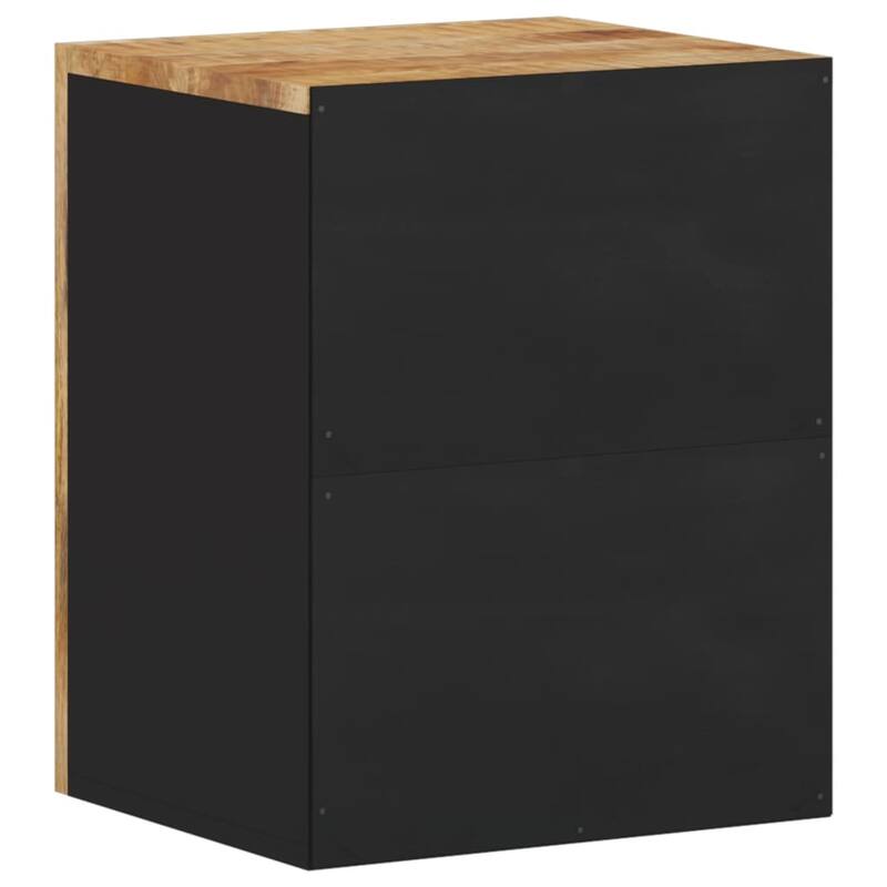 vidaXL Bathroom Wall Cabinet Natural brown, Black - 13.0 x 15.0 x 18.9 in