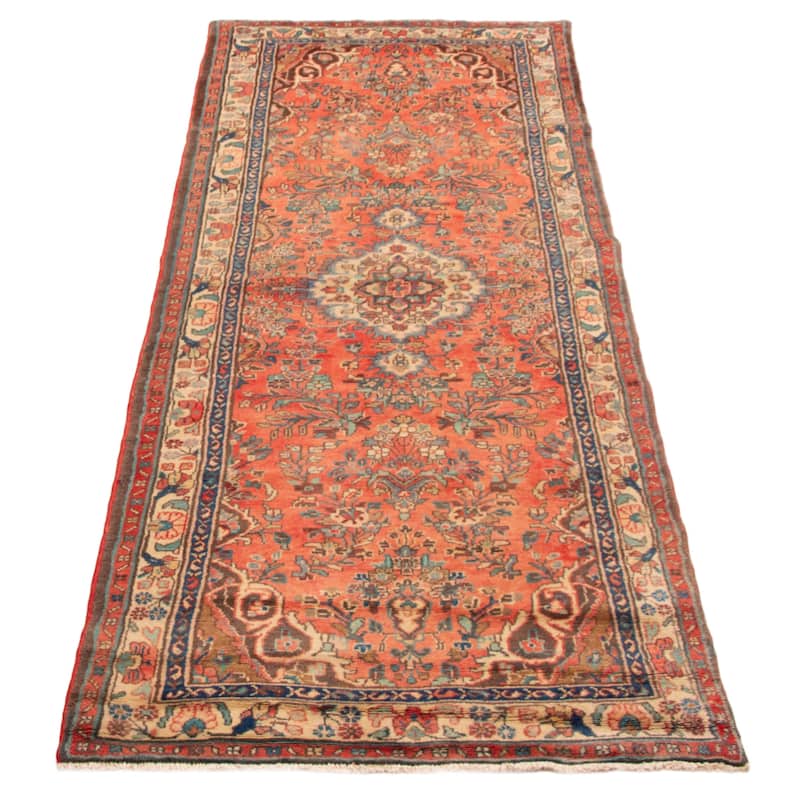 ECARPETGALLERY Hand-knotted Andelz Light Red Wool Rug - 3'7 x 9'5