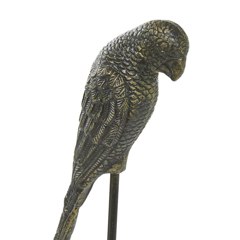 Aluminum Metal Bird Decorative Sculpture - Set of 2 Black - Roche River Decor