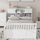 preview thumbnail 4 of 15, Full Size Captain Platform Bed Frame with Storage Bookcases and Shelves, Four Drawers,White