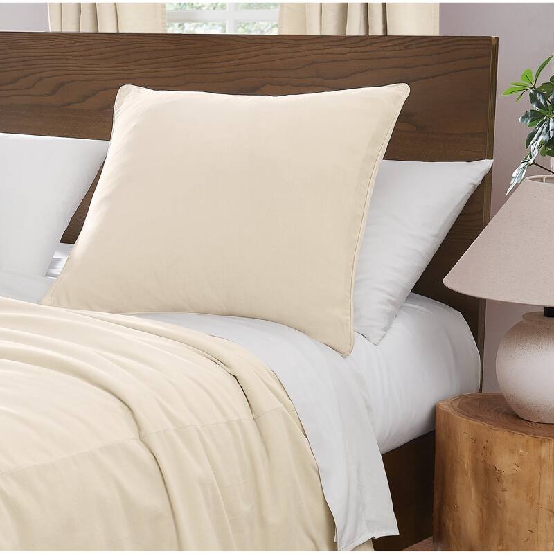 Brooklyn Loom Matte Cotton Velvet Euro Sham - Cover Only