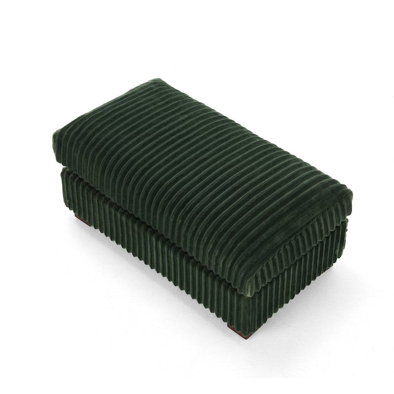 Plush Cotton Flannel Modular Sectional Sofa with 2 Ottomans