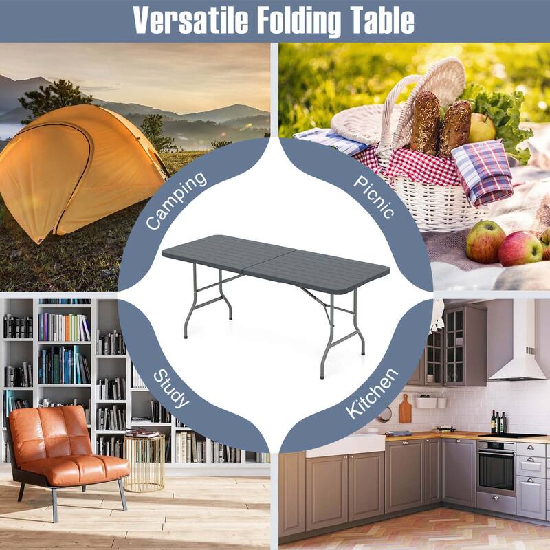 Costway 3 PCS Folding Picnic Table Set with 6 ft Table & 2 Benches - See Details