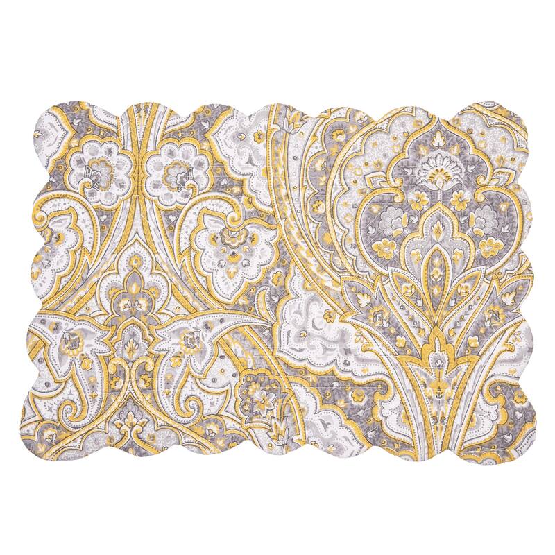 Shay Damask Quilted Placemat Set 6