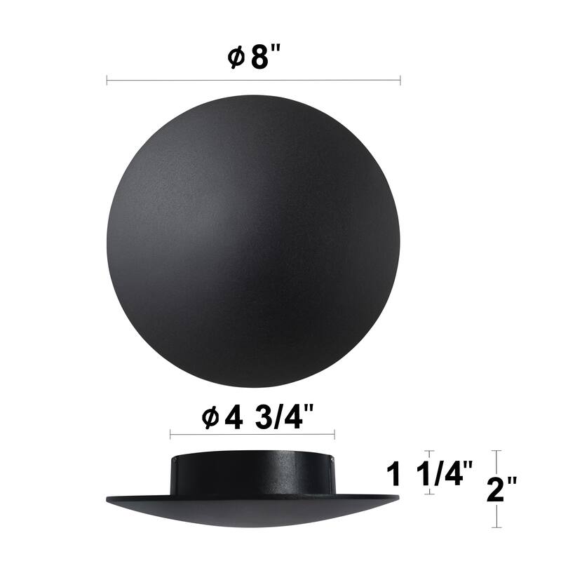 C Cattleya 2-pack Matte Black Aluminum Round Disc LED Indoor Outdoor Wall Sconce