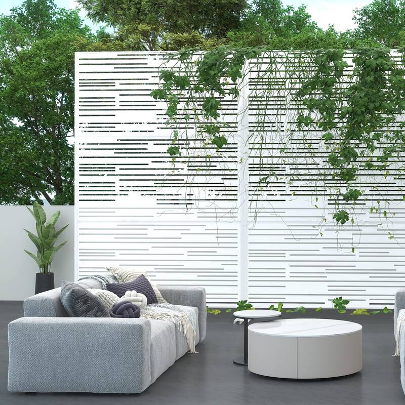 Shine Metal Privacy Screen Panel Free Standing - 72*47