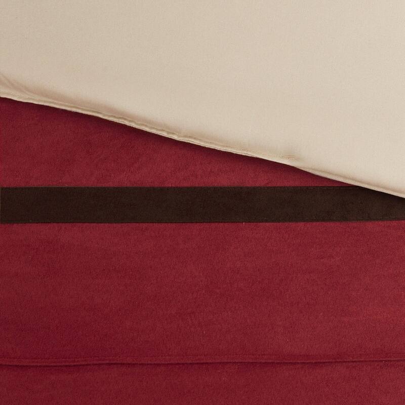 7 PC Pieced Faux Suede Comforter Set Red Cal King