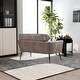 preview thumbnail 10 of 23, Classical Loveseat Small Sofa Small Mini Room Suede Couch Two-seater Armchairs with 2 Throw Pillows and Metal Legs Taupe