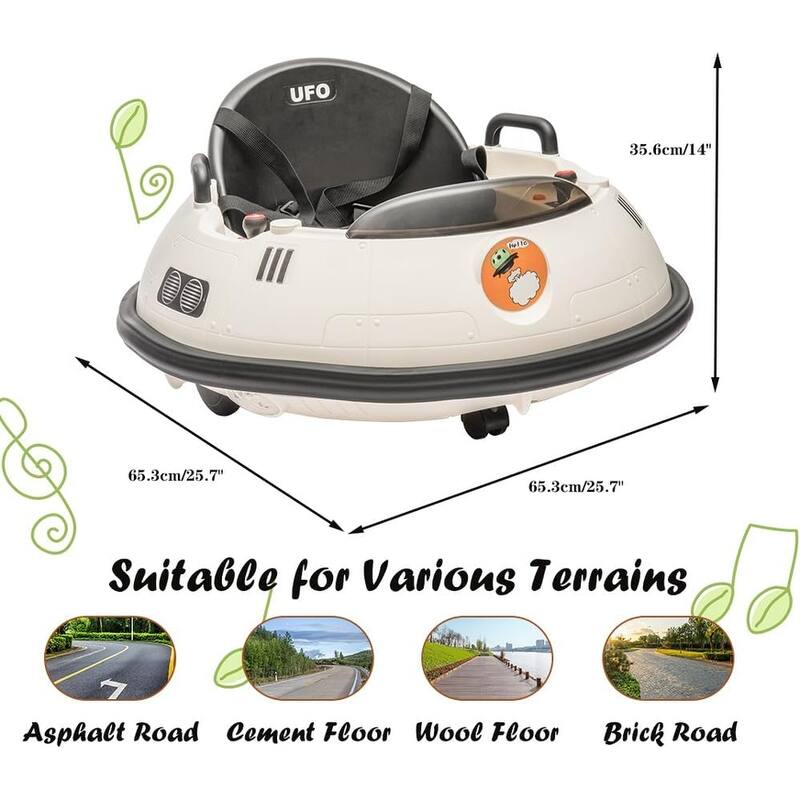 12V Bumper Car with Remote Control, Battery Powered Ride On Bumper Car