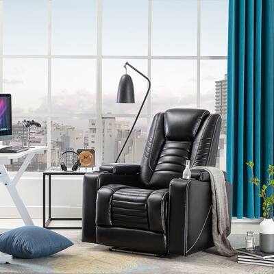 Power Recliner with USB Charging Port and Hidden Arm Storage