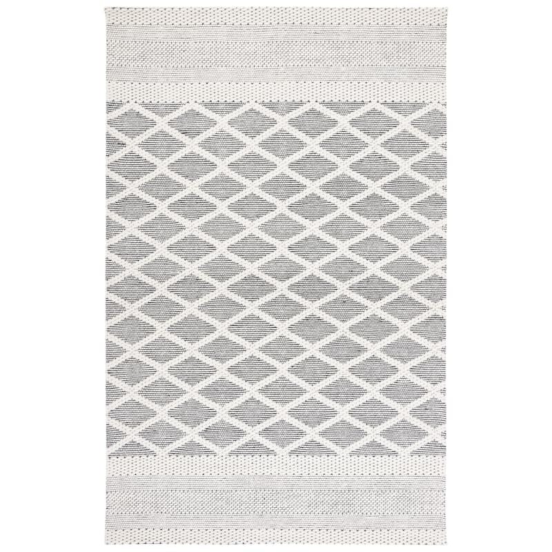 SAFAVIEH Handmade Vermont Tawanda Wool Rug - 5' x 8' - Ivory/Black