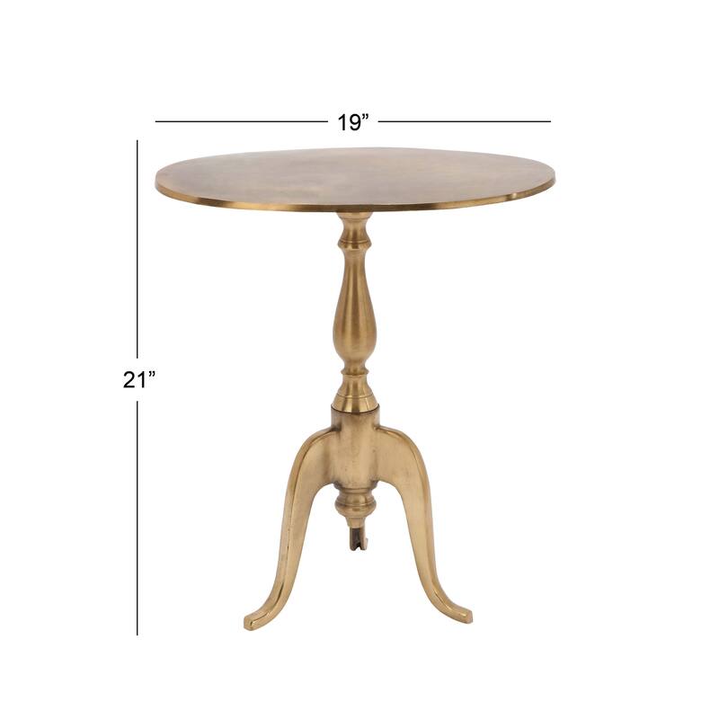 Aluminum Metal Small Accent Table with Scroll Legs - Gold or Silver - Roche River Decor