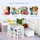 preview thumbnail 5 of 14, Qaba 4-Piece Childrens Table Set with Kids Storage Bench